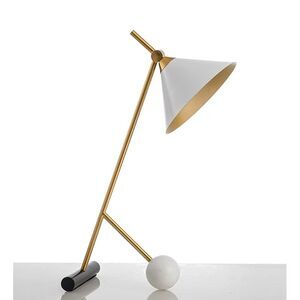 Visual Comfort Kelly Wearstler Cleo Table Lamp Bronze with Burnished Brass/White
